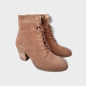 FRYE AND CO ALLISTER LACE UP 70698 WOMENS BROWN SUEDE CASUAL DRESS BOOTS SIZE 8